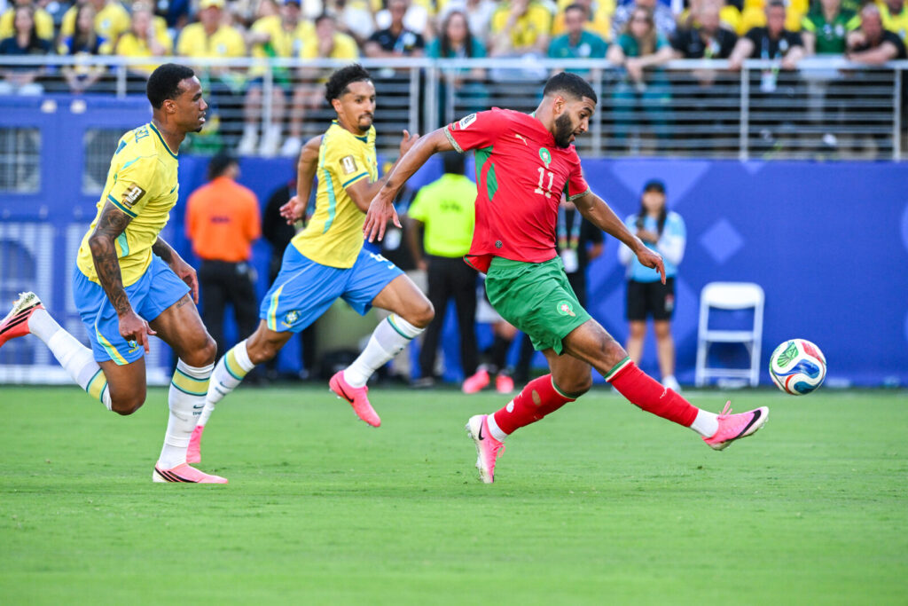 Jogadores do Marrocos em ação na Copa do Mundo 2026