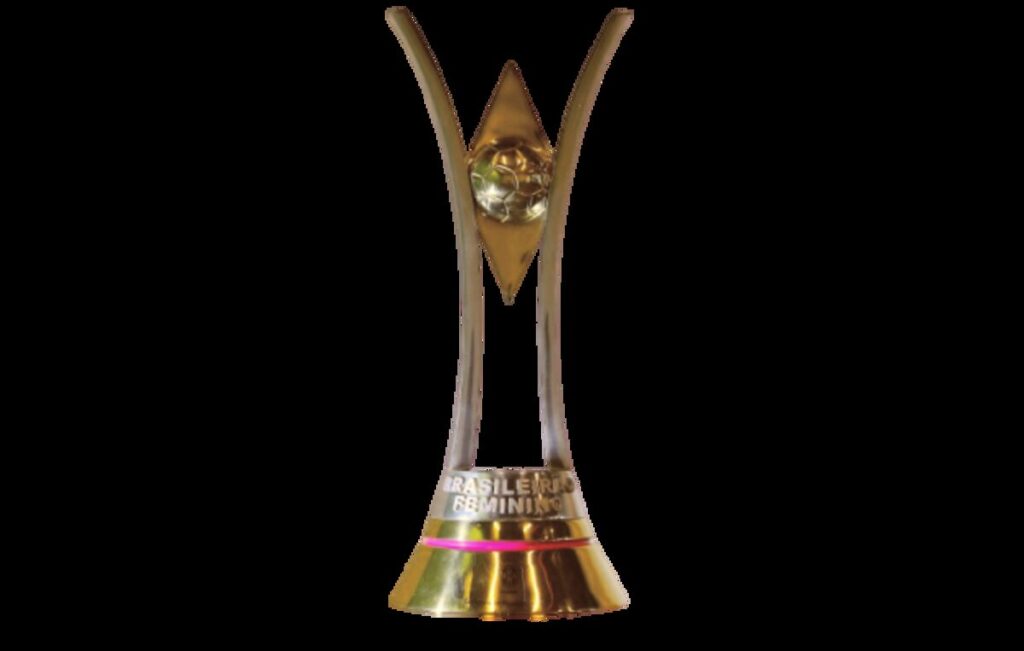 Troféu dourado do Campeonato Brasileiro Feminino (Série A1) (Imagem ilustrativa: troféu oficial do Campeonato Brasileiro Feminino de futebol.)